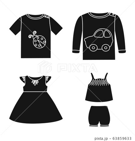Vector illustration of little and cotton symbol. Collection of little and kid vector icon for stock. 63859633