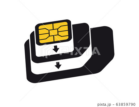 Nano to Micro, Micro to Normal SIM card adapters icon. Phone sim-card converter symbol. 63859790