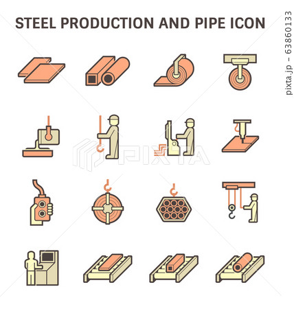 Steel production industry and metallurgy vector 63860133