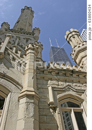 Old Water Tower and John Hancock Building in Chicago, USA 63860434