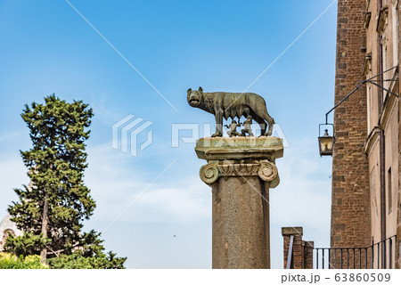 カピトリーナのオオカミ　カンピドーリョ広場　イタリア　ローマ　 63860509