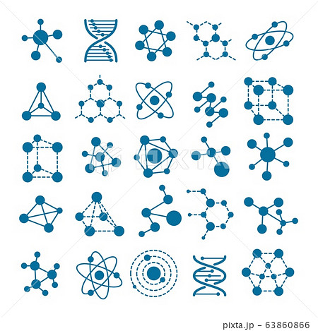 Hormone or molecule icons 63860866