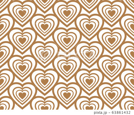 Golden heart icon seamless background or texture. Golden heart icon seamless background or texture. 63861432
