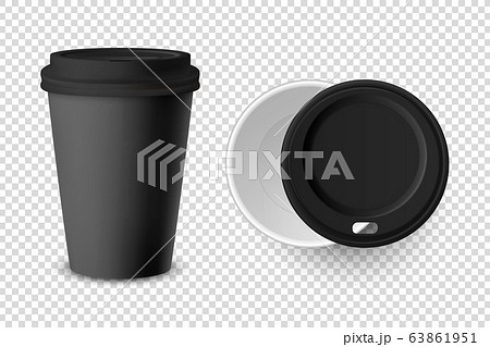 Disposable black plastic Cup with a lid. Cup for coffee. Isolate Stock  Photo by ©rexi 123255286