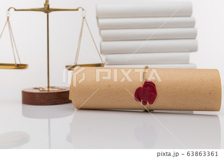 Notary's public pen and stamp on testament and last will. Notary public tools 63863361