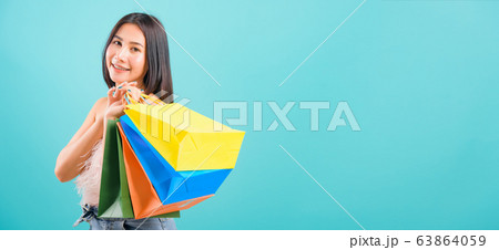 Portrait asian beautiful woman happy smiling her 63864059