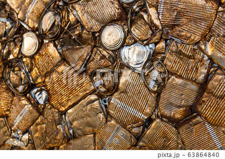 Detail of a block of rusty compacted cans Detail of a block of rusty compacted cans 63864840