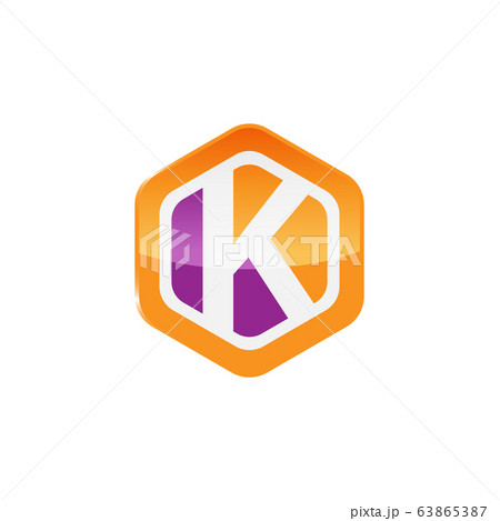 Hexagon Letter K Logo Designのイラスト素材