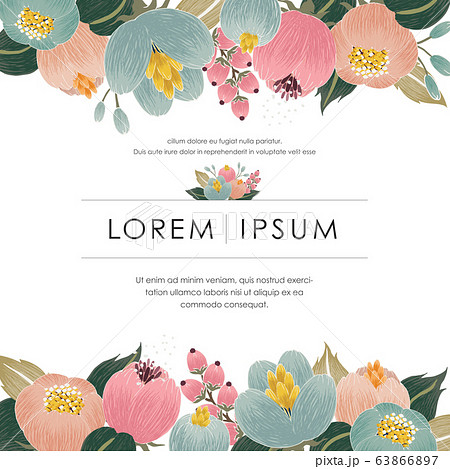 Vector illustration of a floral frame in spring 63866897