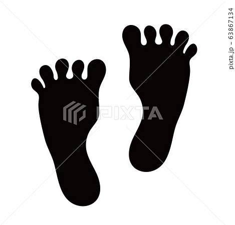 人間 足跡 両足のイラスト素材