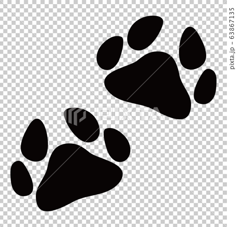 複数の動物の足跡 痕跡 犬猫のイラスト素材