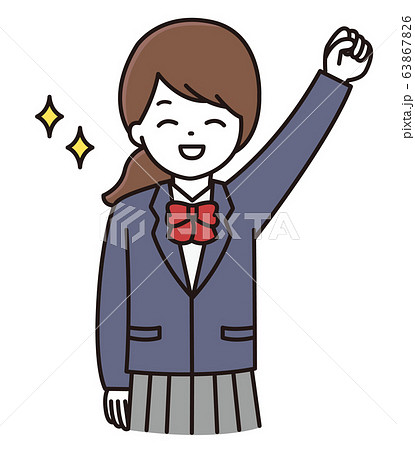 学生 女の子 喜ぶ イラストのイラスト素材