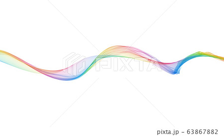 7カラーウェーブ背景ライン 63867882