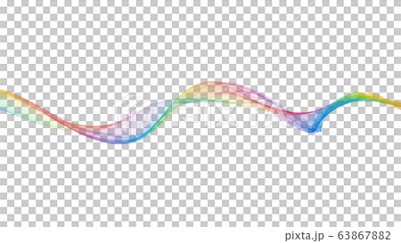7カラーウェーブ背景ライン 63867882