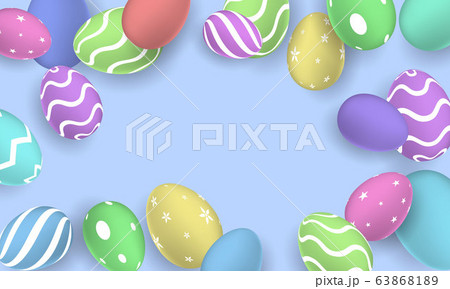 Happy Easter background. shine decorated eggs 63868189