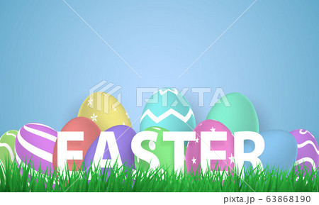 Happy Easter background. flower shine decorated 63868190