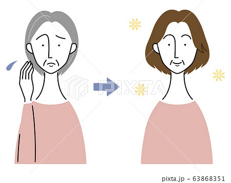 ヘアスタイルによる見た目の変化/シニア女性 ヘアスタイルによる見た目の変化/シニア女性 63868351