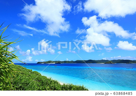 阿嘉島 北浜 ニシバマ ビーチの写真素材