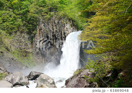苗名滝の写真素材