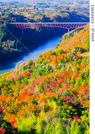 苗木城跡の風景（天守・本丸跡から恵那峡を望む） 63869963