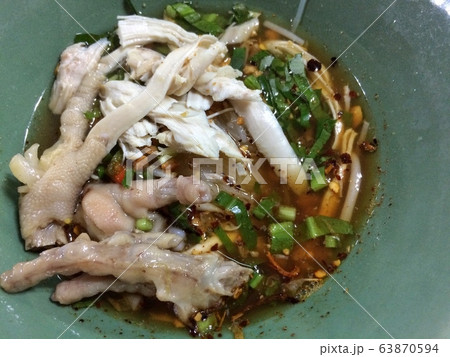 Top view Chicken noodle soup Top view Chicken noodle soup 63870594