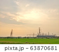 High voltage transmission Electric towers on countryside 63870681