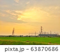 High voltage transmission Electric towers on countryside 63870686
