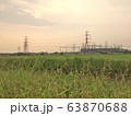 High voltage transmission Electric towers on countryside 63870688