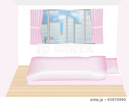 可愛いピンクの部屋のイラスト素材