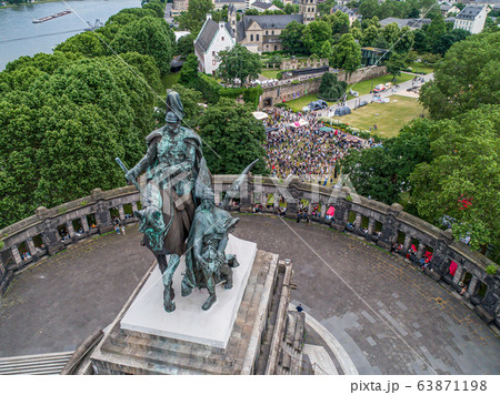 Koblenz City Germany historic monument German Corner where the rivers rhine and mosele flow together 63871198