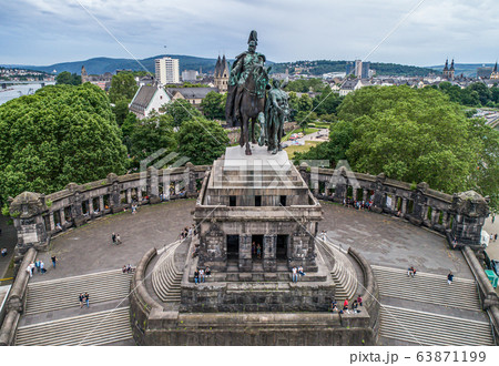 Koblenz City Germany historic monument German Corner where the rivers rhine and mosele flow together 63871199