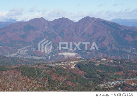 伊香保ー榛名道路間にある高根展望台から北方面　小野子山方面 63871216