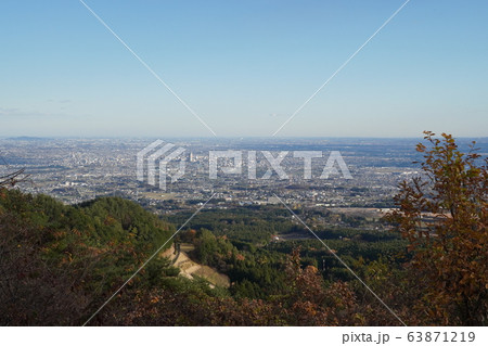 榛名ー榛東村間道路の富士見峠付近から前橋・高崎市街地方面 榛名ー榛東村間道路の富士見峠付近から前橋・高崎市街地方面 63871219