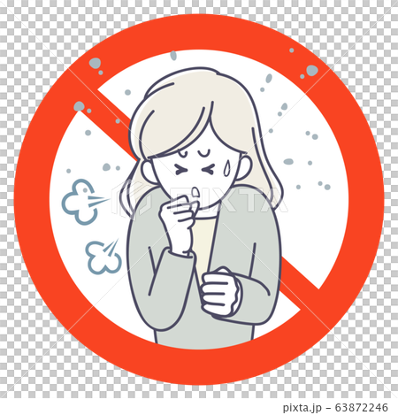 咳をする女性のアイコン 63872246