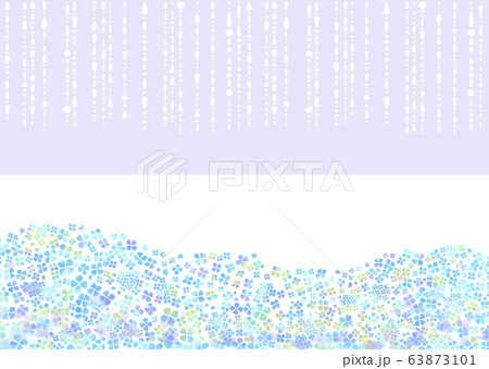 水彩風あじさいと雨の背景イラスト 水彩風あじさいと雨の背景イラスト 63873101