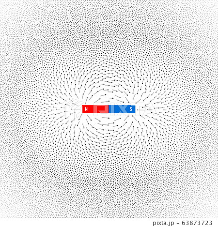 Vector magnetic field on white background 63873723