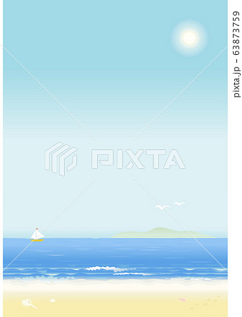 Sky Sea Sandy Beach Vertical Background Stock Illustration