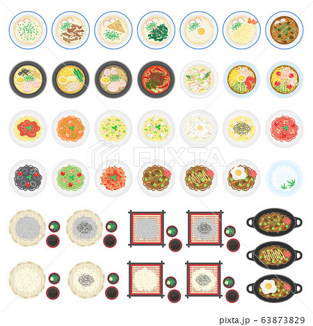 麺料理のイラストセット 麺料理のイラストセット 63873829
