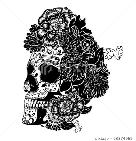 Sugar skull in monochrome 63874969