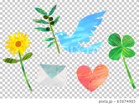 ベクター 幸せの青い鳥のイラストセット ベクター 幸せの青い鳥のイラストセット 63874985