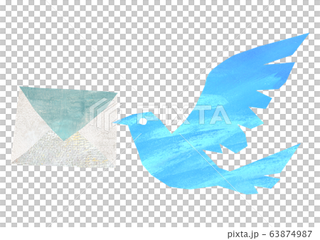 快樂的藍鳥插圖字母 快樂的藍鳥插圖字母 63874987