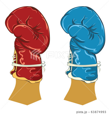 Red and blue boxing gloves 63874993