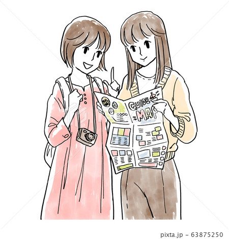 Girls Travel Illustration Stock Illustration