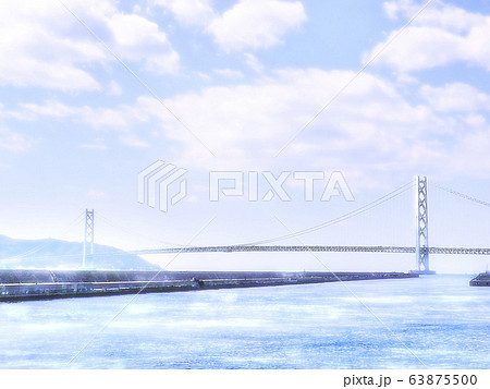 明石海峡大橋のイラスト素材