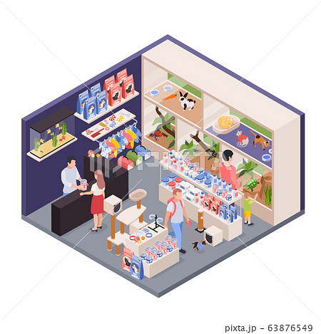 Exotic Pets Shop Isometric Exotic Pets Shop Isometric 63876549