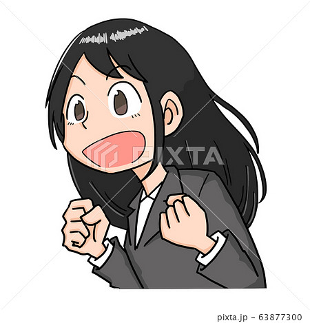 女性 スーツ 社会人 新人 明るい たのしい 嬉しいのイラスト素材