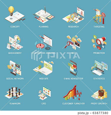 Isometric Marketing Icon Set 63877380