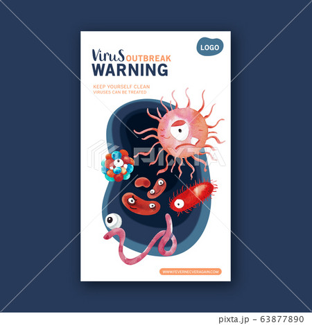 Virus poster design with Ebola virus, bacillus 63877890