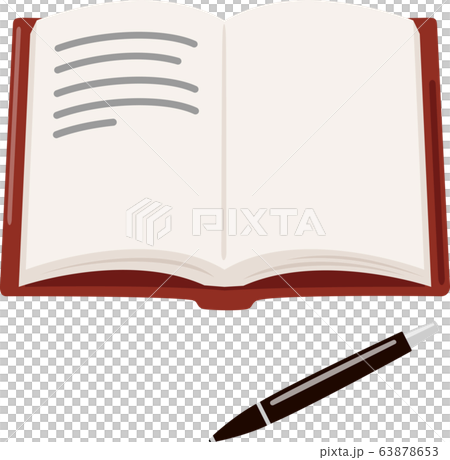 Classic notebook and ballpoint pen 63878653