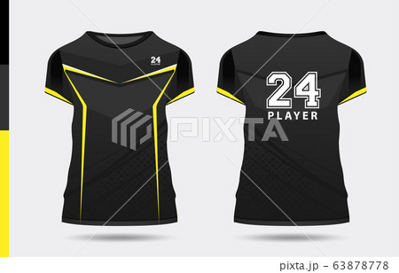 Yellow And Black T-Shirt Design Template For Gamers, E-sports